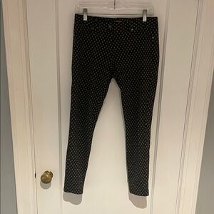 Chic Black and Cream Patterned Women's Cropped Pants